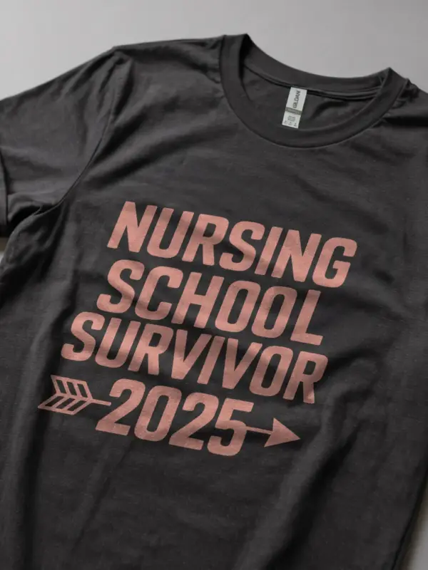 Dark heather nursing school survivor 2025 shirt – new nurse shirt