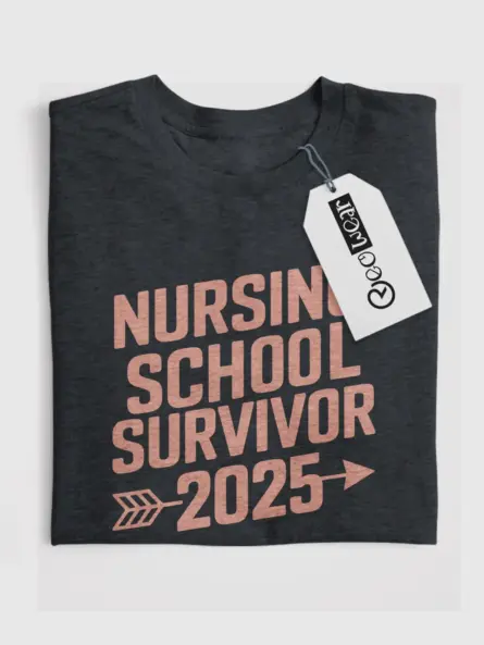 Dark heather nursing school survivor 2025 shirt – new nurse shirt
