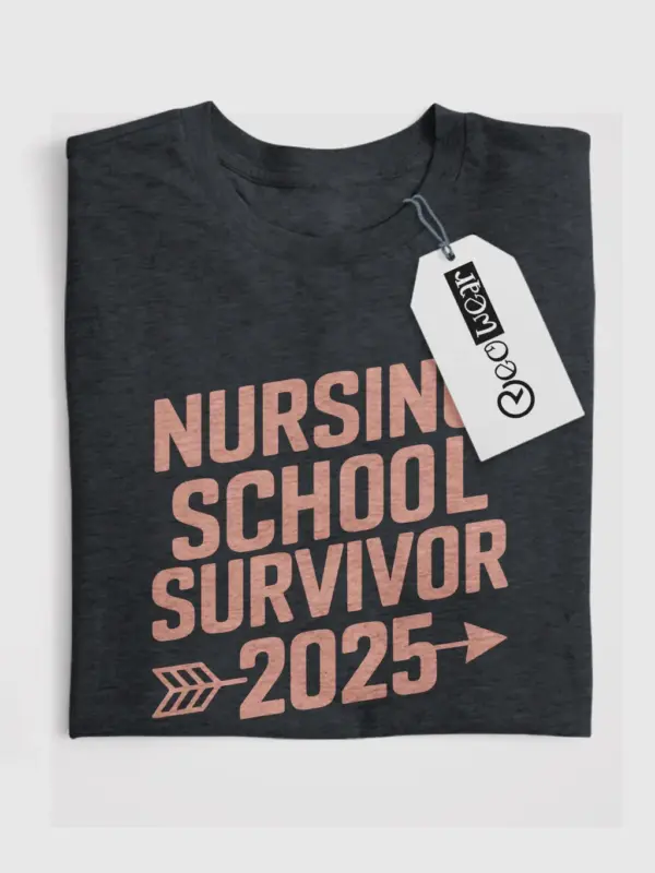 Dark heather nursing school survivor 2025 shirt – new nurse shirt