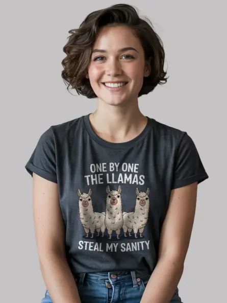Dark heather llama shirt – sarcastic animal lover gift
