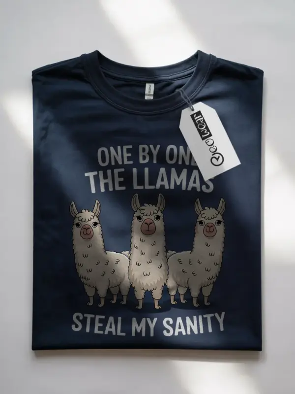 Navy llama lover shirt – funny llama t-shirt