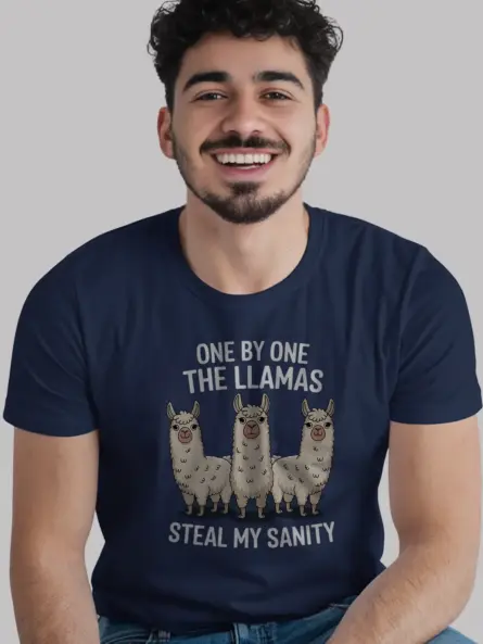 Navy llama lover shirt – funny llama t-shirt