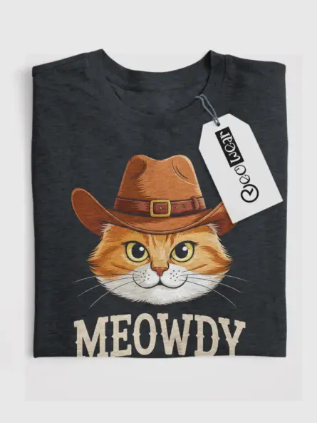 Dark heather orange cat meowdy shirt – pet cat mom dad tee