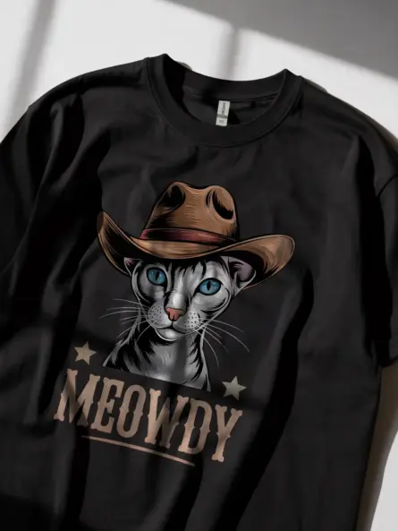Oriental Shorthair Meowdy Shirt in Black – Cowboy Cat Lover Tee