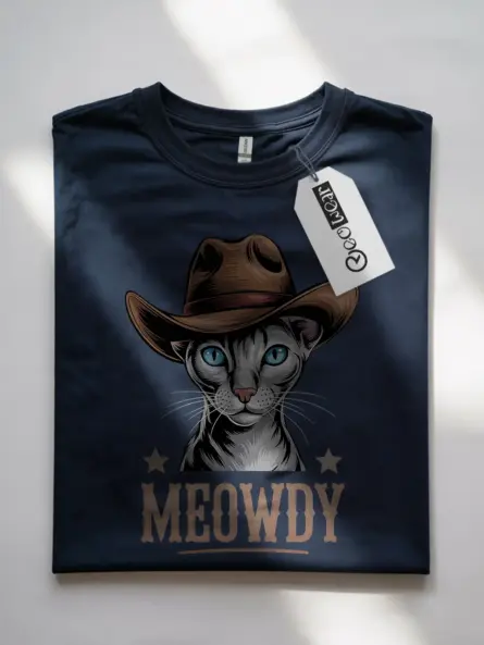 Navy oriental shorthair meowdy shirt – pet cat mom dad tee