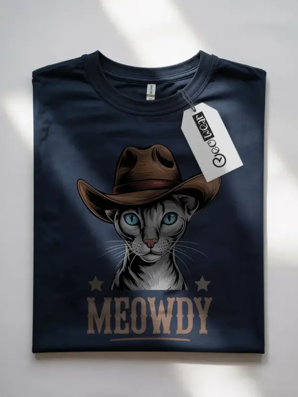 Navy oriental shorthair meowdy shirt – pet cat mom dad tee