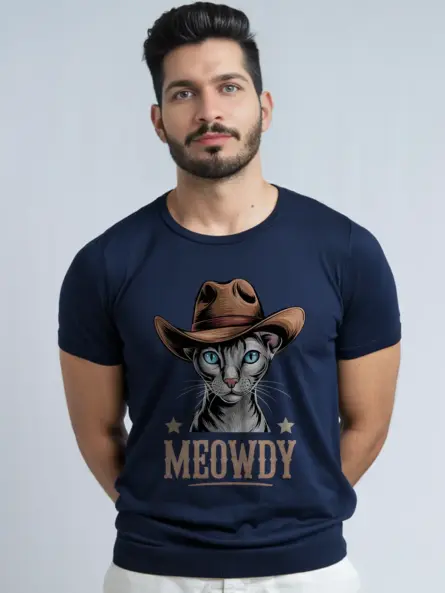 Navy oriental shorthair meowdy shirt – pet cat mom dad tee