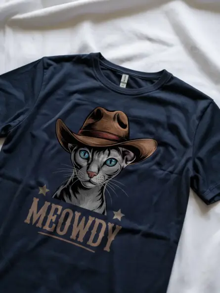 Navy oriental shorthair meowdy shirt – pet cat mom dad tee