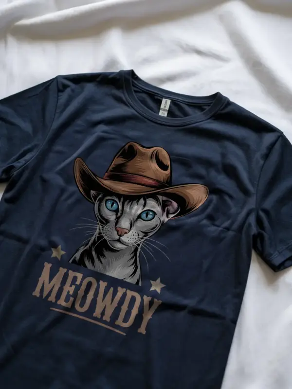 Navy oriental shorthair meowdy shirt – pet cat mom dad tee
