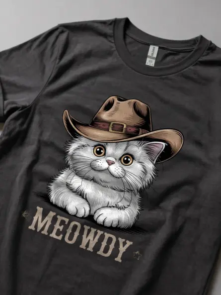 Bold persian cat meowdy shirt – cowboy tee - image 10
