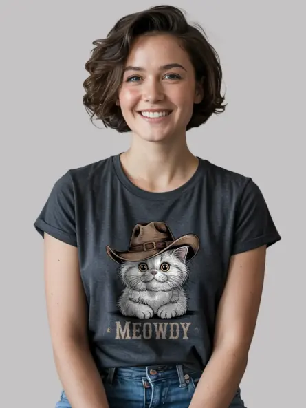 Bold persian cat meowdy shirt – cowboy tee - image 9