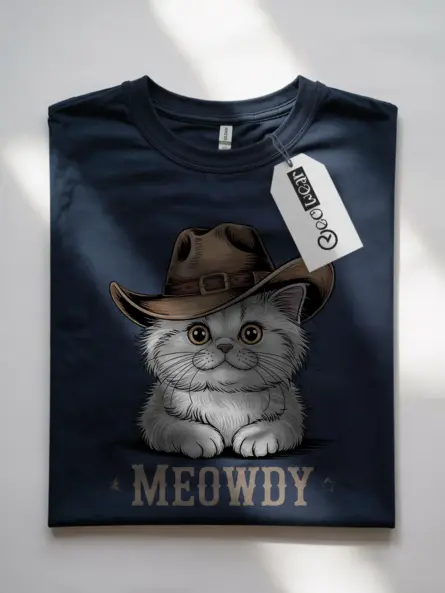 Navy persian cat meowdy shirt – pet cat mom dad tee