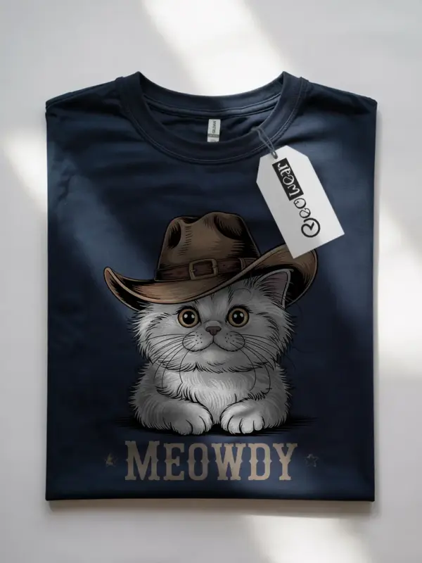 Navy persian cat meowdy shirt – pet cat mom dad tee