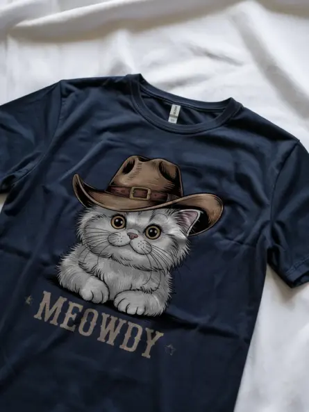 Navy persian cat meowdy shirt – pet cat mom dad tee