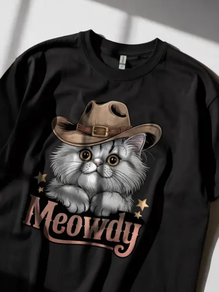 Persian cowboy cat shirt in black – cowboy cat lover tee