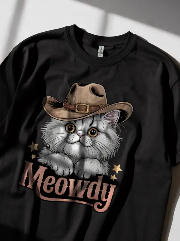 Persian cowboy cat shirt in black – cowboy cat lover tee