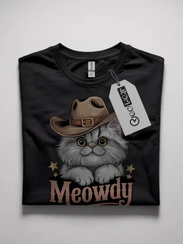 Persian cowboy cat shirt in black – cowboy cat lover tee