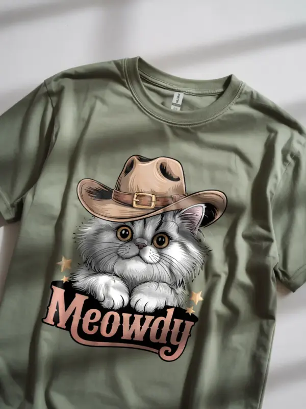 Military green persian cowboy cat shirt – funny cowboy cat t-shirt