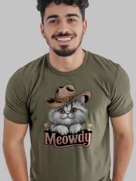 Military green persian cowboy cat shirt – funny cowboy cat t-shirt
