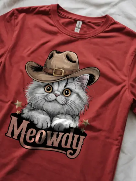 Red persian cowboy cat shirt – cute cat lover gift tee