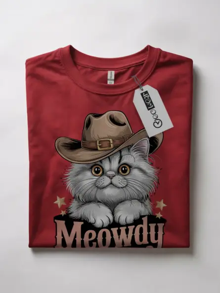 Red persian cowboy cat shirt – cute cat lover gift tee