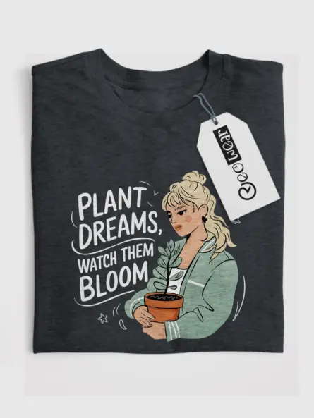 Dark heather plant dreams watch them bloom shirt – motivational plant mom tee