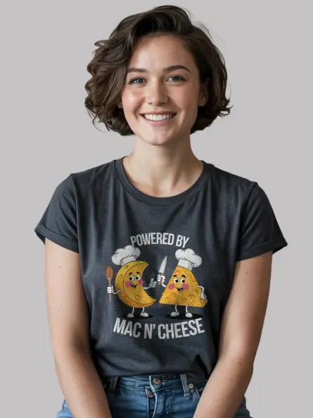 Powered by mac n cheese shirt - image 9