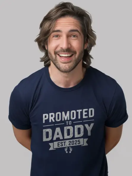 Navy promoted to daddy shirt – first time dad t-shirt