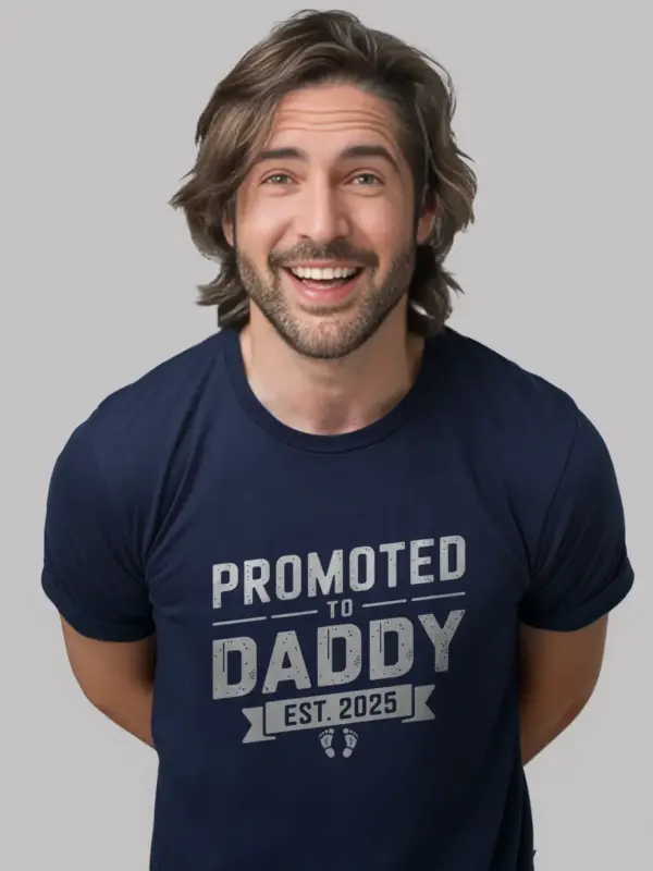 Navy promoted to daddy shirt – first time dad t-shirt