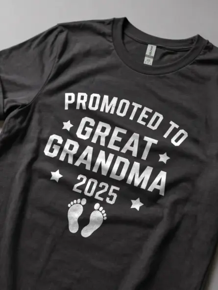 Dark heather promoted to great grandma est 2025 shirt – new great grandma shirt