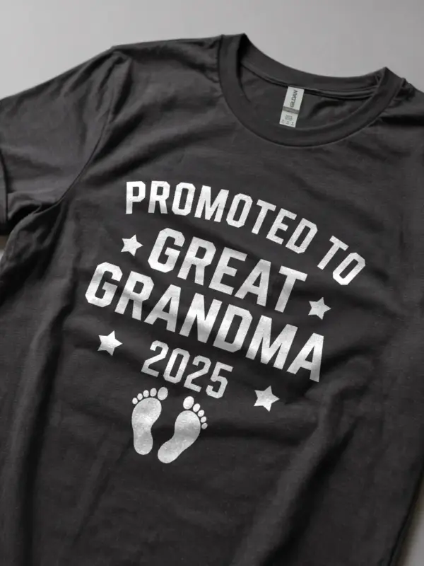 Dark heather promoted to great grandma est 2025 shirt – new great grandma shirt