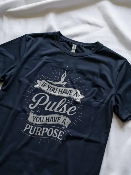 Navy pulse and purpose shirt – positive message tee