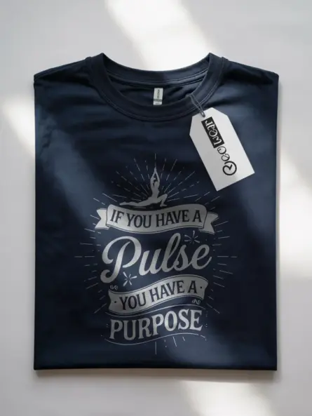Navy pulse and purpose shirt – positive message tee