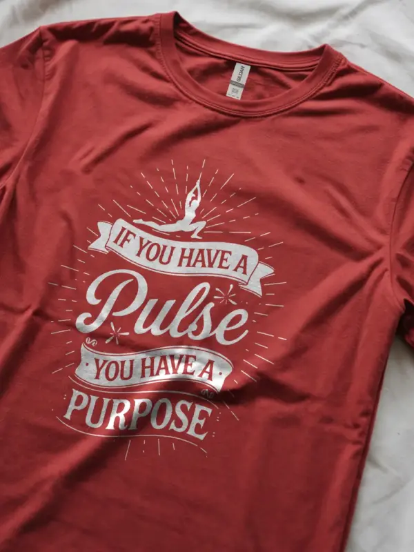 Red pulse and purpose shirt – yoga motivation shirt