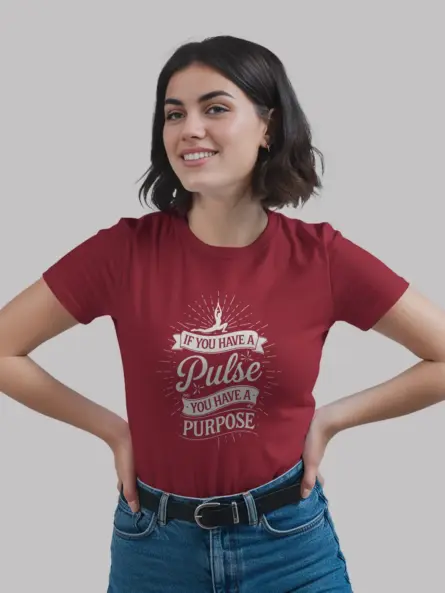Red pulse and purpose shirt – yoga motivation shirt