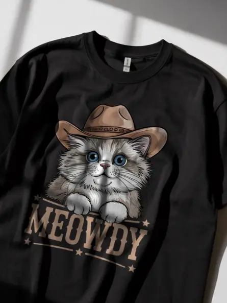 Ragdoll cowboy cat shirt in black – cowboy cat lover tee