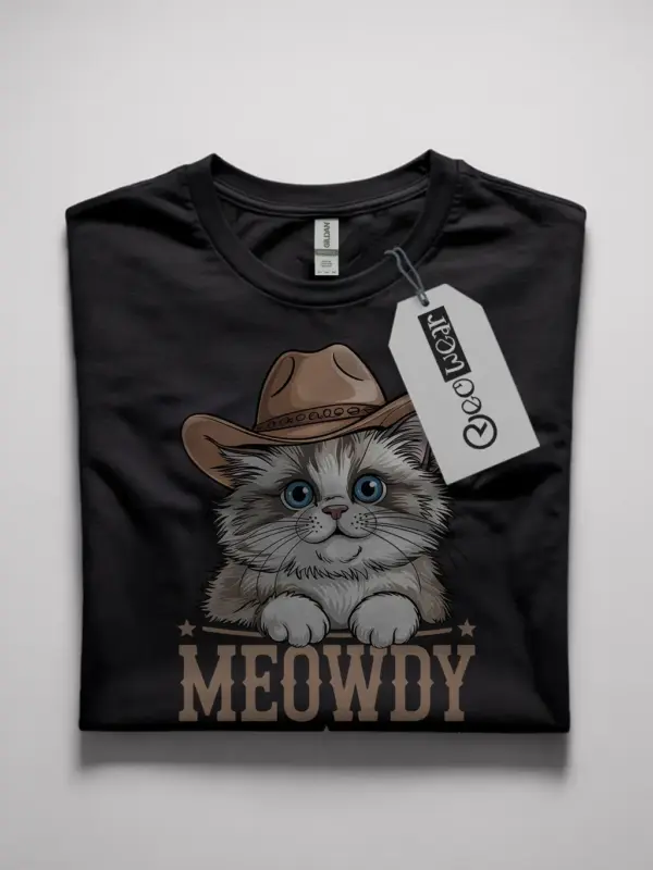 Ragdoll cowboy cat shirt in black – cowboy cat lover tee