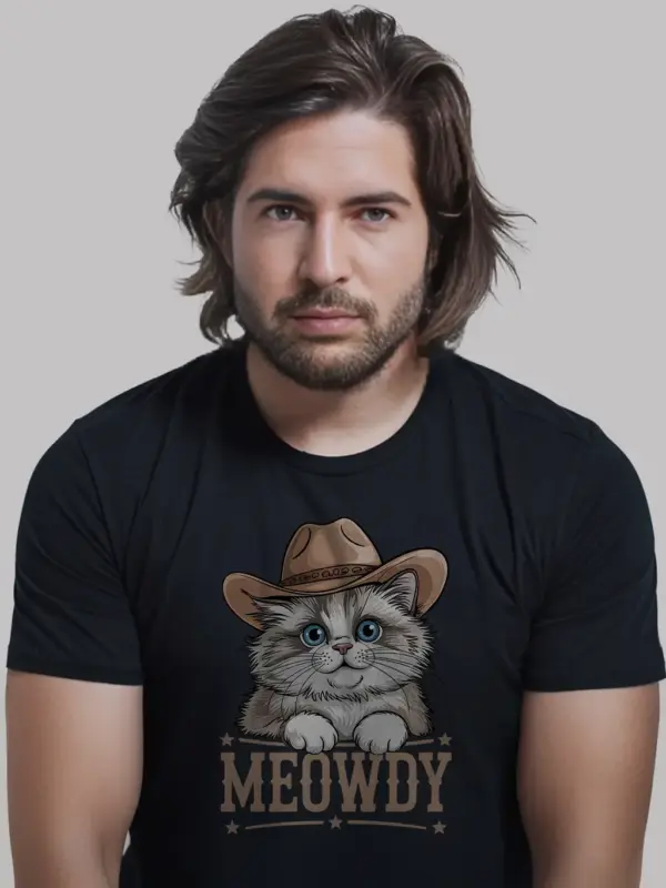 Ragdoll cowboy cat shirt in black – cowboy cat lover tee