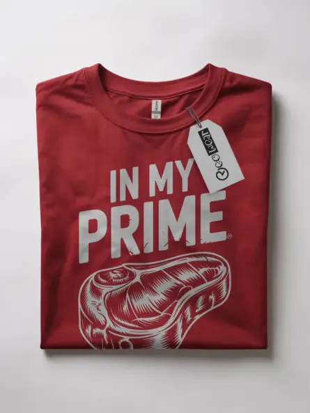 Red In My Prime Steak T-Shirt buy in my prime meme tee online front view