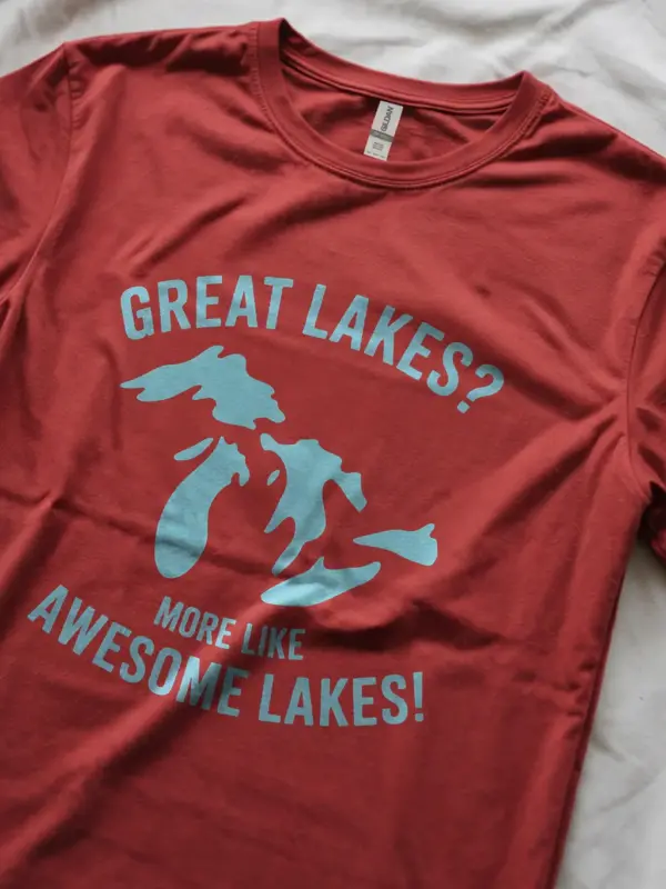 Red lifestyle great lakes awesome lakes t shirt gift look