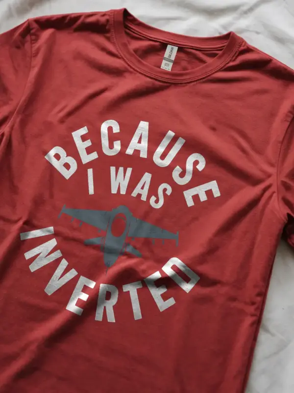 Red lifestyle — inverted jet tee styled for casual streetwear and gift giving