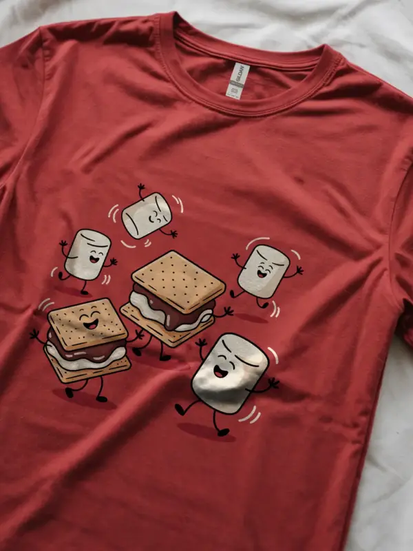 Red of how s’mores are made t-shirt – funny campfire graphic tee with marshmallow and chocolate