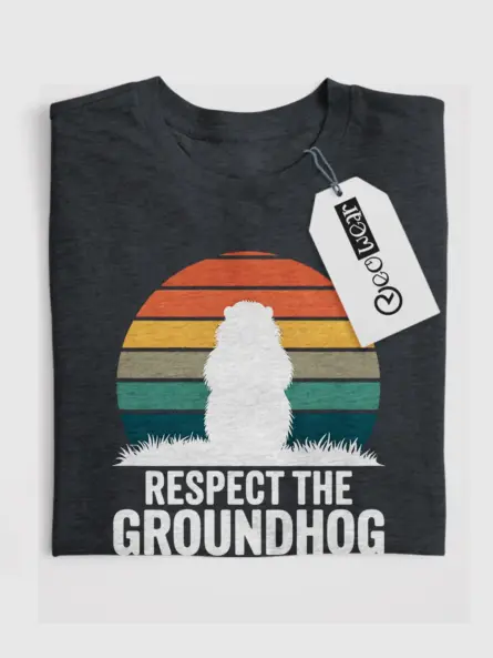 Dark heather respect the groundhog shirt – animal lover apparel