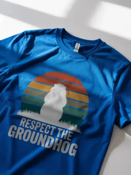 Royal blue respect the groundhog shirt – wildlife enthusiast gift