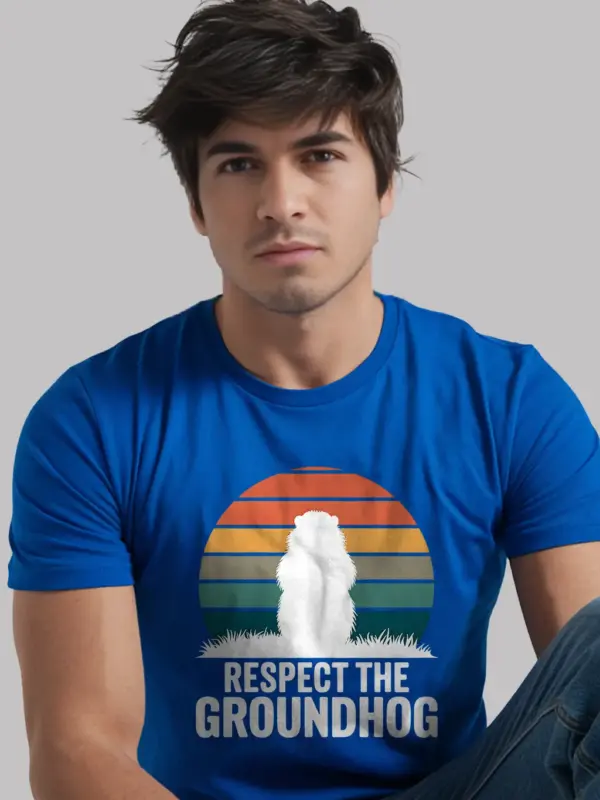 Royal blue respect the groundhog shirt – wildlife enthusiast gift