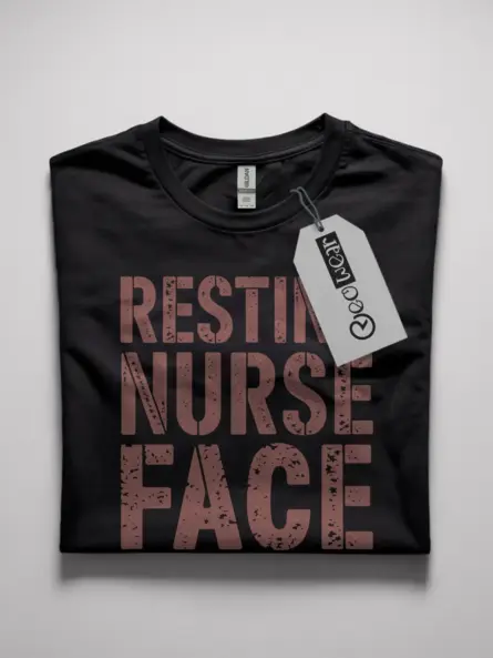 Resting nurse face shirt in black – funny nursing tee