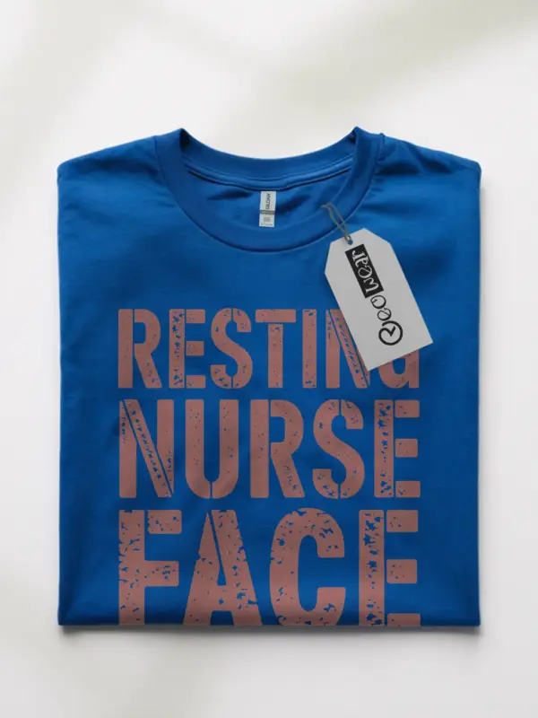 Royal blue resting nurse face shirt – best nurse life shirt
