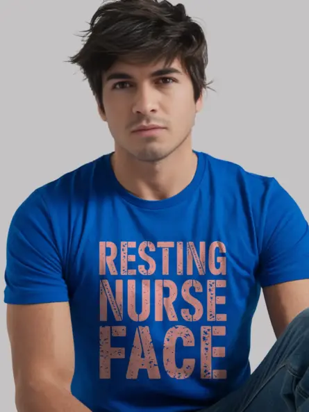 Royal blue resting nurse face shirt – best nurse life shirt