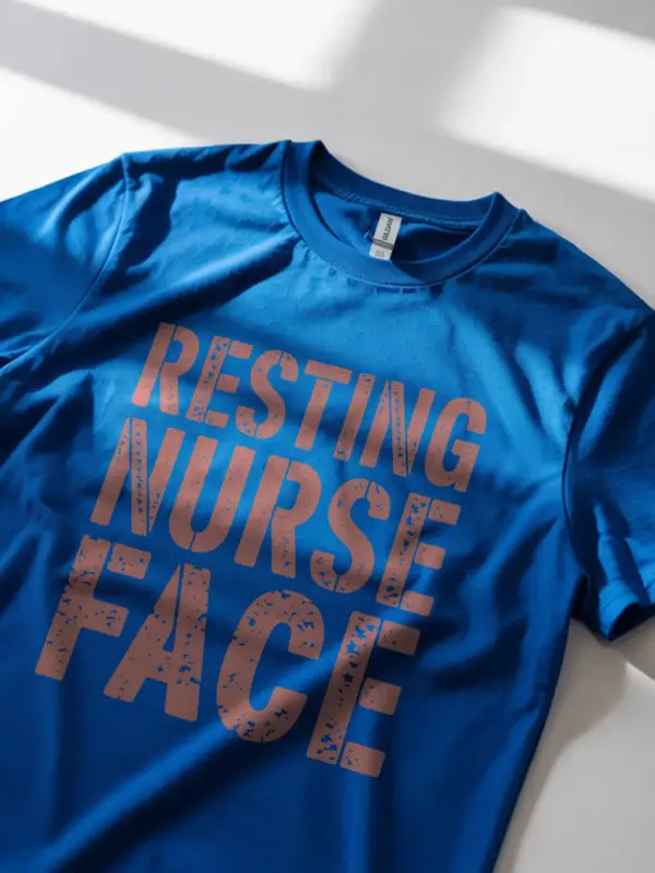 Royal blue resting nurse face shirt – best nurse life shirt
