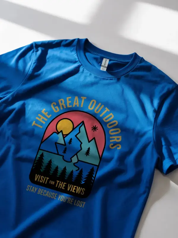 Royal Blue buy vintage outdoor adventure t-shirt scenic hiking tee back